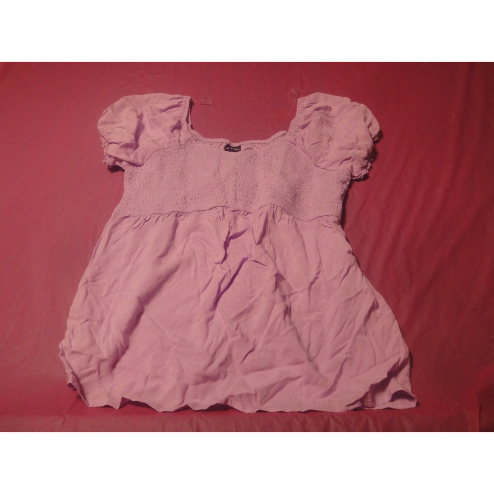 ART CLASS womens‎ XXL 18/20 lavender shirt top blouse elastic of shoulders
